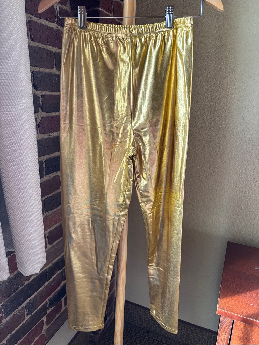 Amscan Metallic Gold Leggings Size M